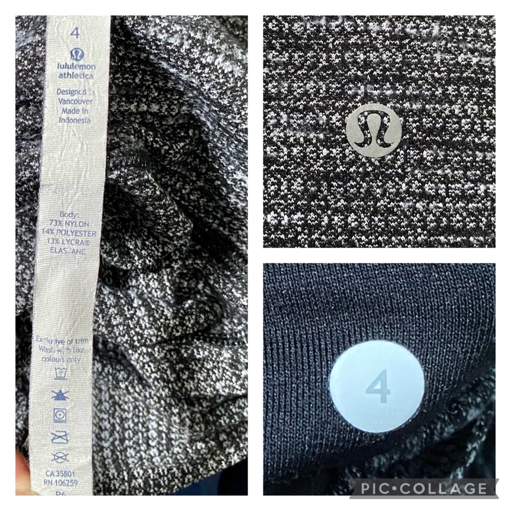 Lululemon Wunder Under Pant Hi-Rise Coco Pique Black White Full Length Luon Sz 4 - Picture 9 of 10